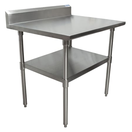 Bk Resources Work Table Stainless Steel With Undershelf, 5" Backsplash 36"Wx30"D VTTR5-3630